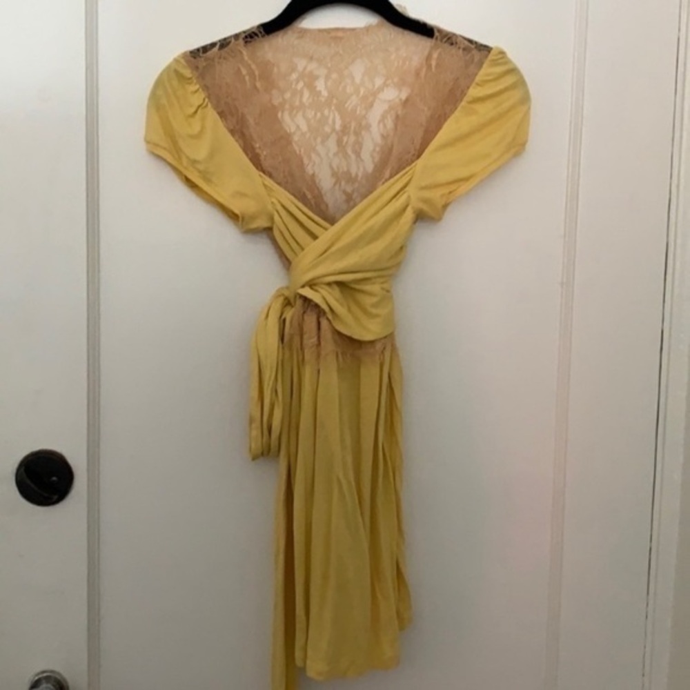 Moda International Yellow Lace Blouse